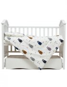 Twins Set de lenjerie pentru patut din satin cu 3 piese 120x60 cm