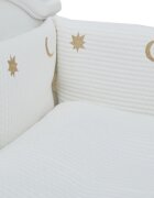 Twins Set lenjerie de pat din bumbac ivoryauriu pentru copii Cotton cu broderie 7 piese