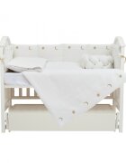 Twins Set lenjerie de pat din bumbac ivoryauriu pentru copii Cotton cu broderie 7 piese