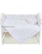 Twins Set lenjerie de pat pentru copii Cotton 7 piese albargintiu
