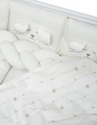 Twins Set lenjerie de pat pentru copii Rabbit 7 piese 100 bumbac ivory