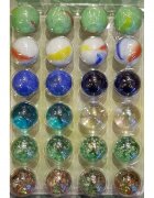 UP Int'l Set 48 de bile multicolore din sticla 16 mm