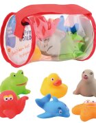 UP Int'l Set 6 jucarii pentru baie in husa rosie