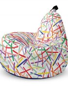 Updeco Fotoliu Puf Bean Bag tip Big Chill confetti fundal alb