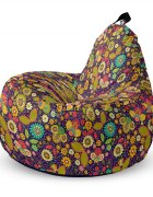 Updeco Fotoliu Puf Bean Bag tip Big Chill flowers hippie