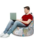 Updeco Fotoliu Puf Bean Bag tip Big Chill frunze multicolore