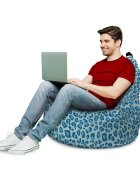 Updeco Fotoliu Puf Bean Bag tip Big Chill leopard blue