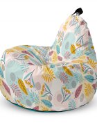 Updeco Fotoliu Puf Bean Bag tip Big Chill multicolor cu frunze