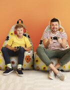 Updeco Fotoliu Puf Bean Bag tip Chill XL Daisy fundal bej