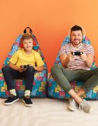 Updeco Fotoliu Puf Bean Bag tip Chill XL Invazia Pisicilor Albastru