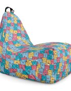 Updeco Fotoliu Puf Bean Bag tip Chill XL Invazia Pisicilor Albastru