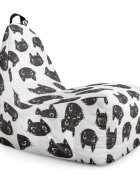 Updeco Fotoliu Puf Bean Bag tip Chill XL Pisici Alb-Negru