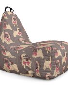 Updeco Fotoliu Puf Bean Bag tip Chill XL Pugs Cu Ochelari