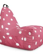 Updeco Fotoliu Puf Bean Bag tip Chill XL roz cu buline albe