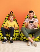 Updeco Fotoliu Puf Bean Bag tip Chill XL Smiley Galben