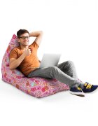 Updeco Fotoliu Puf Bean Bag tip Lounge Candies fundal roz