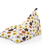 Updeco Fotoliu Puf Bean Bag tip Lounge Daisy fundal alb