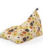Updeco Fotoliu Puf Bean Bag tip Lounge Daisy fundal beige
