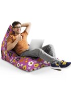 Updeco Fotoliu Puf Bean Bag tip Lounge Daisy fundal mov