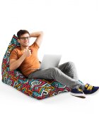Updeco Fotoliu Puf Bean Bag tip Lounge Graffiti linii retro