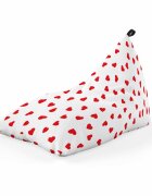 Updeco Fotoliu Puf Bean Bag tip Lounge inimi fundal alb