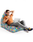 Updeco Fotoliu Puf Bean Bag tip Lounge Invazia pisicilor albastru