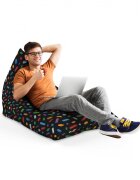 Updeco Fotoliu Puf Bean Bag tip Lounge Lego fundal negru
