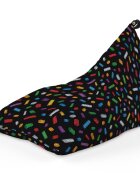 Updeco Fotoliu Puf Bean Bag tip Lounge Lego fundal negru