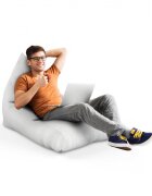 Updeco Fotoliu Puf Bean Bag tip Lounge lemn alb