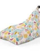 Updeco Fotoliu Puf Bean Bag tip Lounge multicolor cu frunze