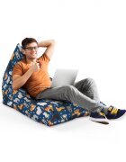 Updeco Fotoliu Puf Bean Bag tip Lounge Pisici fundal albastru