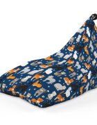 Updeco Fotoliu Puf Bean Bag tip Lounge Pisici fundal albastru