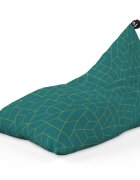 Updeco Fotoliu puf Bean Bag tip Lounge turcoaz inchis si linii aurii