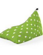 Updeco Fotoliu Puf Bean Bag tip Lounge verde cu buline albe