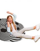 Updeco Fotoliu Puf Bean Bag tip Para L abstract zebra