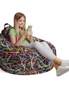 Updeco Fotoliu Puf Bean Bag tip Para L Confetti fundal negru