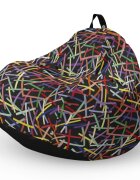 Updeco Fotoliu Puf Bean Bag tip Para L Confetti fundal negru