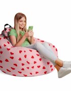 Updeco Fotoliu Puf Bean Bag tip Para L inimi fundal roz