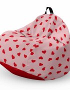 Updeco Fotoliu Puf Bean Bag tip Para L inimi fundal roz