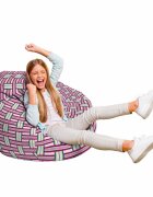 Updeco Fotoliu Puf Bean Bag tip Para L Raspberry And Kiwi