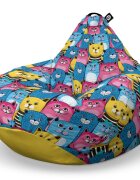 Updeco Fotoliu Puf Bean Bag tip Para L smiley cats