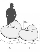 Updeco Fotoliu Puf Bean Bag tip Para XL Caribbean Grapefruit