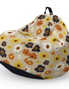 Updeco Fotoliu Puf Bean Bag tip Para XL Daisy fundal beige