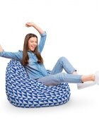 Updeco Fotoliu Puf Bean Bag tip Para XL Geometric Sea Blue