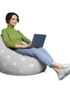 Updeco Fotoliu Puf Bean Bag tip Para XL gri cu buline albe