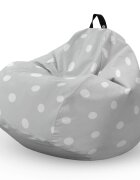 Updeco Fotoliu Puf Bean Bag tip Para XL gri cu buline albe