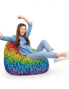 Updeco Fotoliu Puf Bean Bag tip Para XL Lego Curcubeu