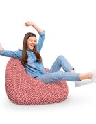 Updeco Fotoliu Puf Bean Bag tip Para XL model rosu si alb