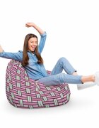 Updeco Fotoliu Puf Bean Bag tip Para XL Raspberry And Kiwi