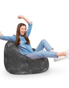 Updeco Fotoliu Puf Bean Bag tip Para XL Topografic Negru